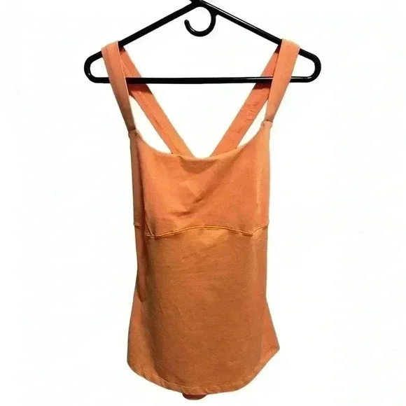 LULULEMON  peach/orange track and train crossbody tank top - Picture 3 of 8